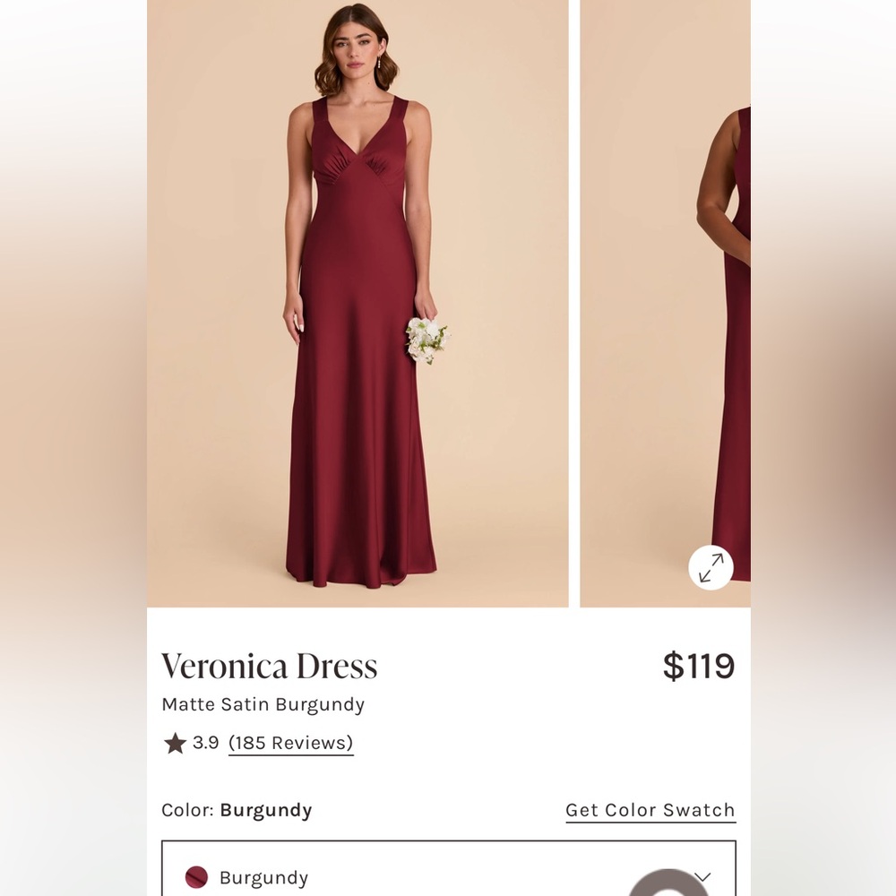 Birdy Grey Veronica Dress in Matte Satin Burgundy